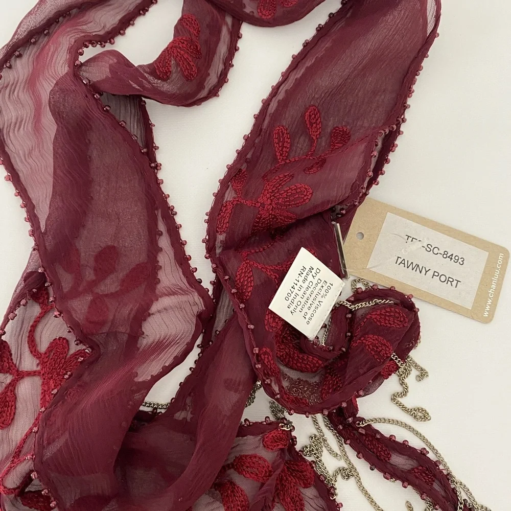 Chan Luu Tawny Port Skinny Scarf